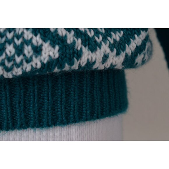 Vintage 90s Mock-neck Emerald‎ Green Acrylic Sweater size P-M - Picture 8 of 10